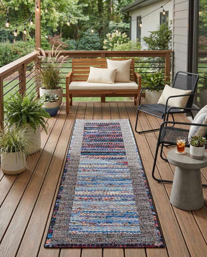 2' 7 x 10' Easy-Clean Modern Indoor / Outdoor Runner Rug