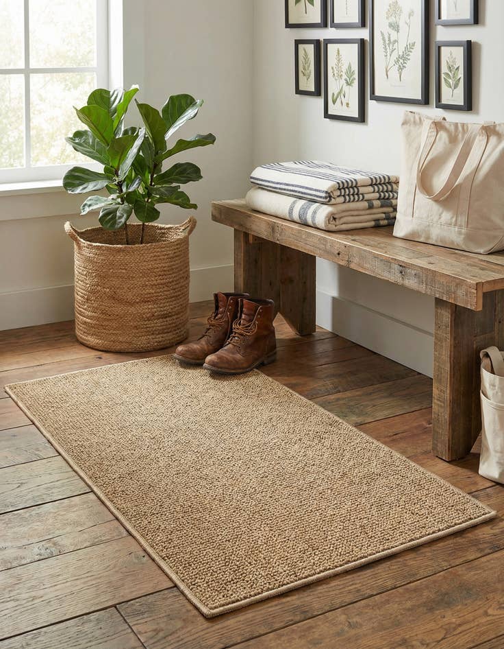 Detail image of 2' x 3' 1  Washable Solid Indoor / Outdoor Rug