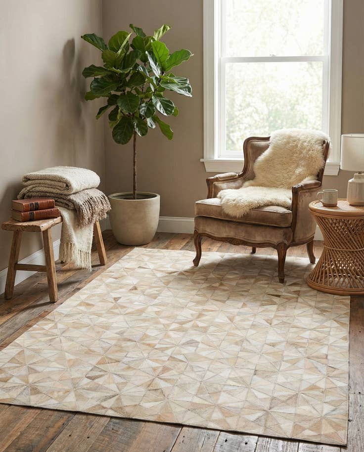 Detail image of 3' 11 x 6' Cowhide Stocks Rug