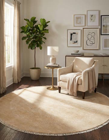 6' 6 x 6' 6 Hand Knotted Darya Wool Round Rug