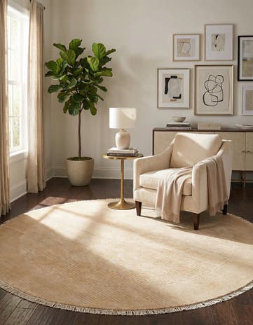 6' 6 x 6' 6 Hand Knotted Darya Wool Round Rug