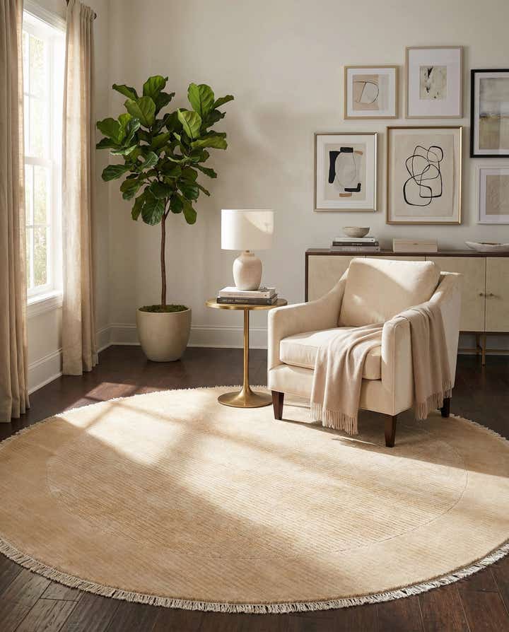6' 6 x 6' 6 Hand Knotted Darya Wool Round Rug