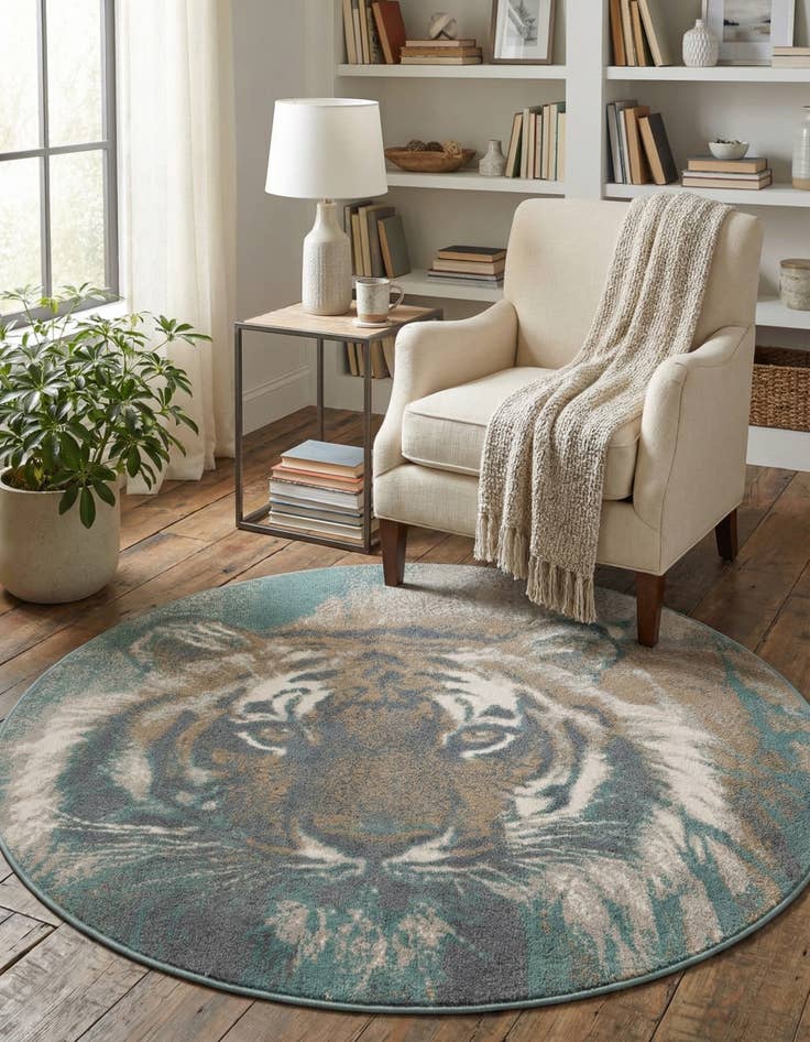 Detail image of 5' x 5' Safari Round Rug