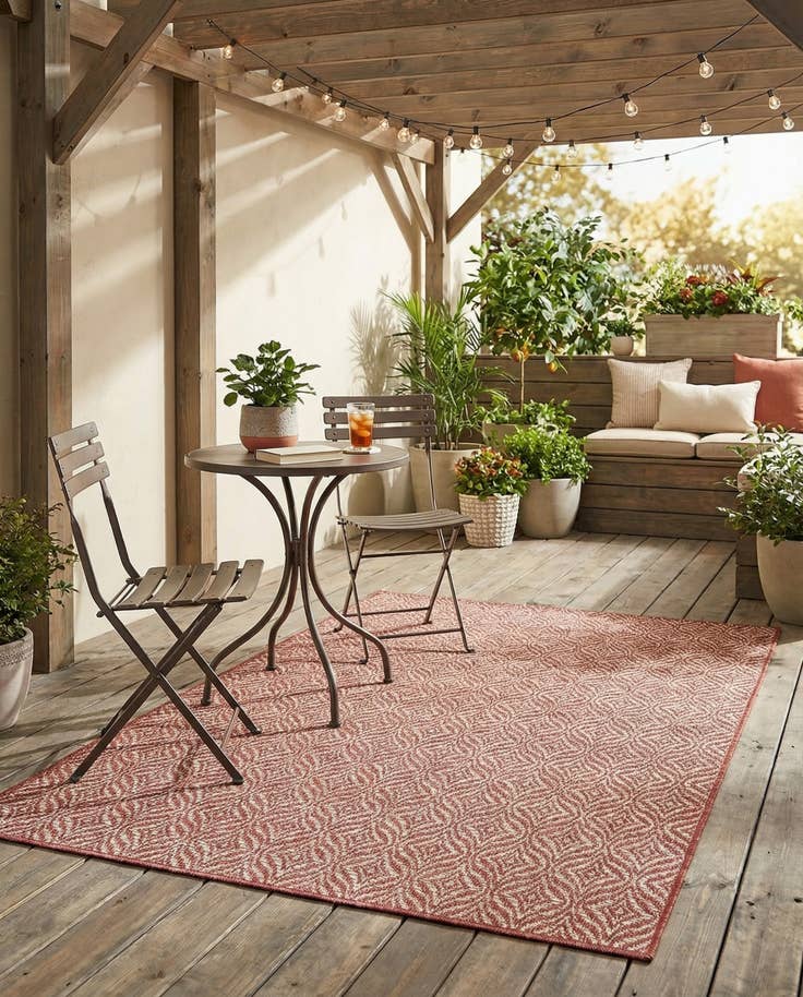 Detail image of 4' x 6' Easy-Clean Trellis Indoor / Outdoor Rug