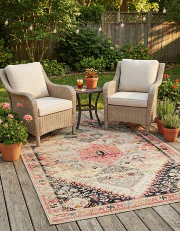 5' x 8' Easy-Clean Traditional Indoor / Outdoor Rug