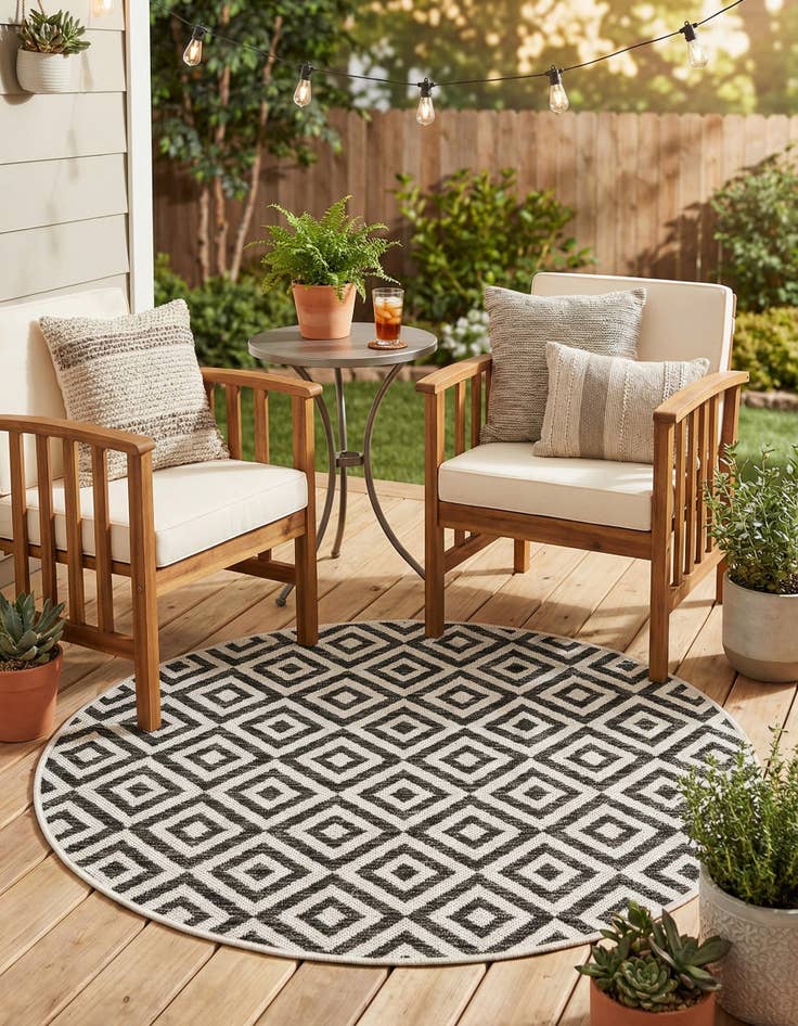 Detail image of  3' x 3'  Washable Jill Zarin Costa Rica Indoor / Outdoor Round Rug