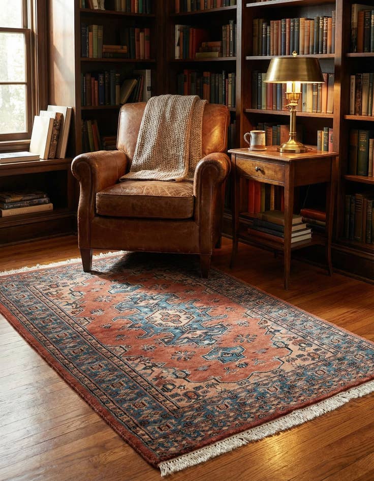 Detail image of 3' 3 x 4' 11 Hand Knotted Bokhara Wool Rug