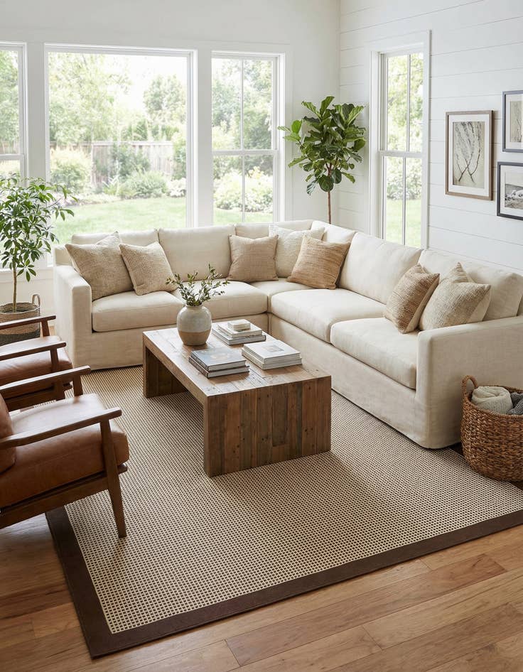 Detail image of 10' x 14'  Washable Border Indoor / Outdoor Rug