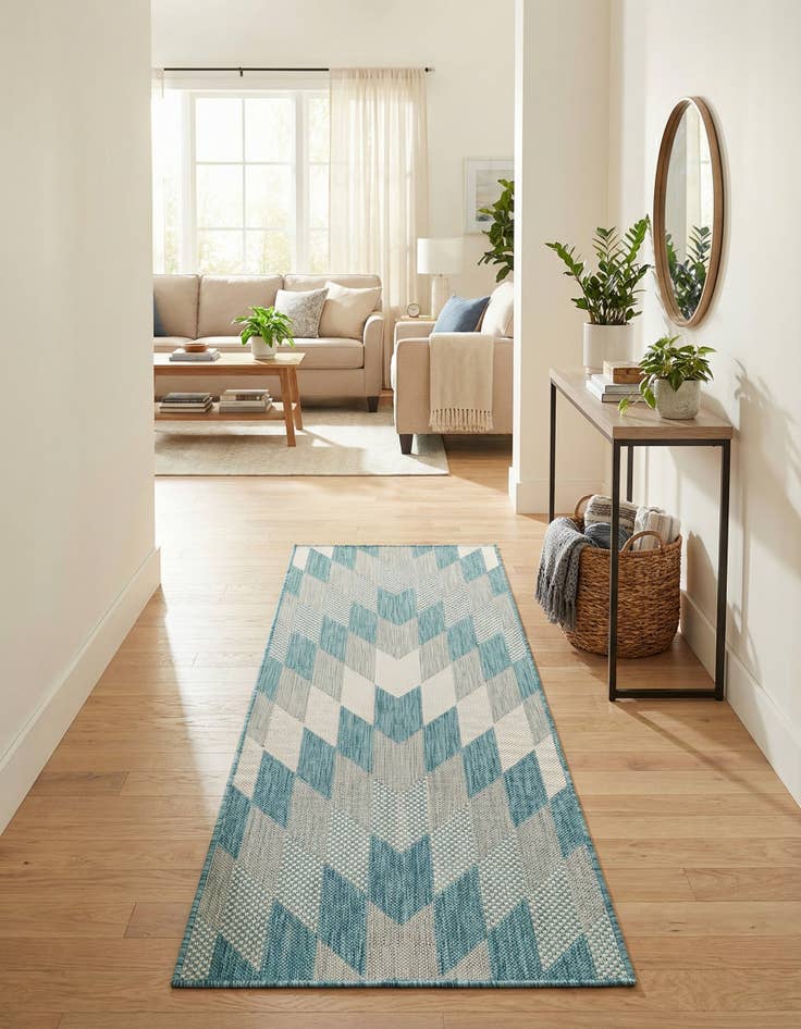 Detail image of 2' x 5' 3  Washable Modern Indoor / Outdoor Runner Rug