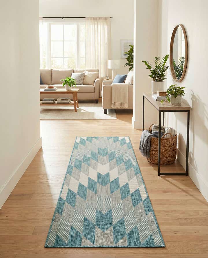 2' x 5' 3 Easy-Clean Modern Indoor / Outdoor Runner Rug