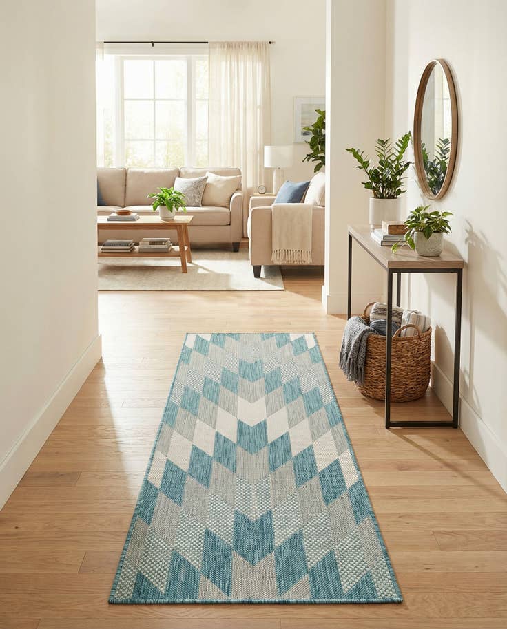 Detail image of 2' x 5' 3 Easy-Clean Modern Indoor / Outdoor Runner Rug