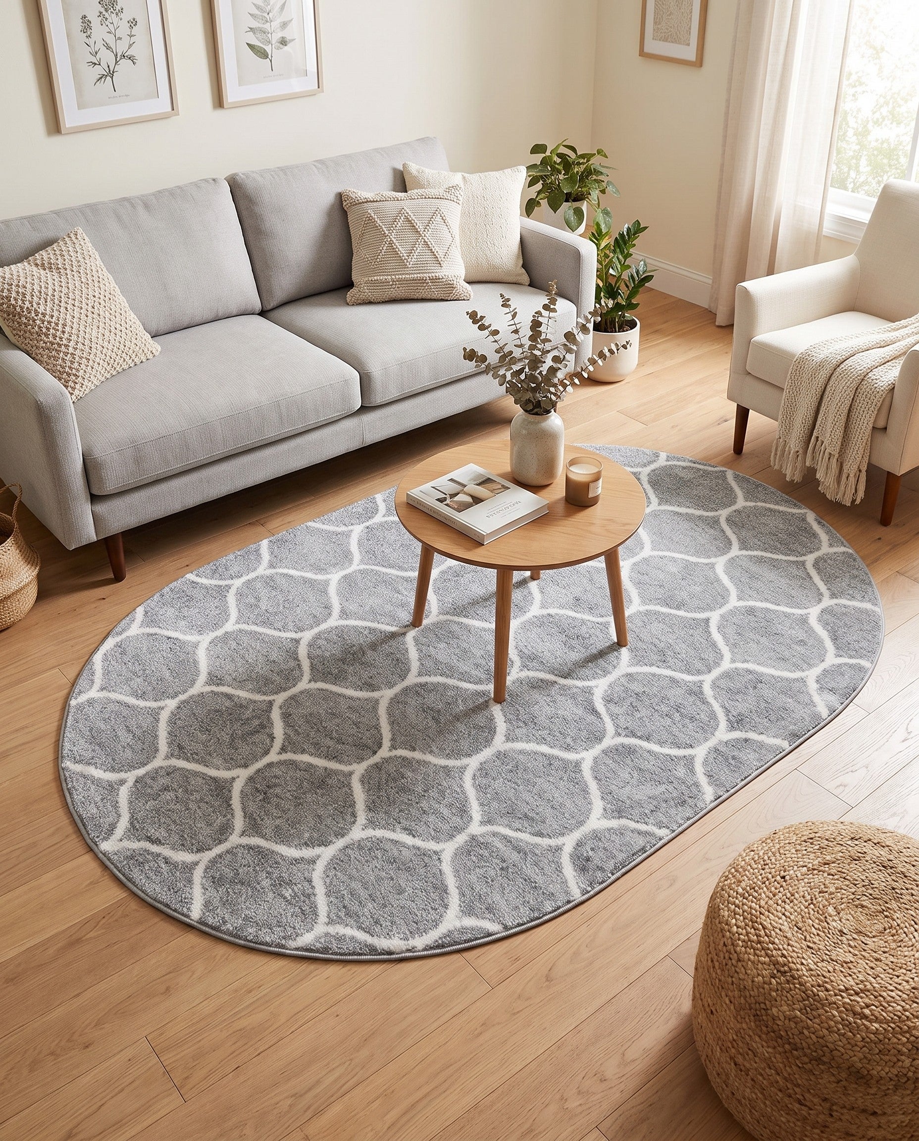 4' x 6' Trellis Frieze Oval Rug