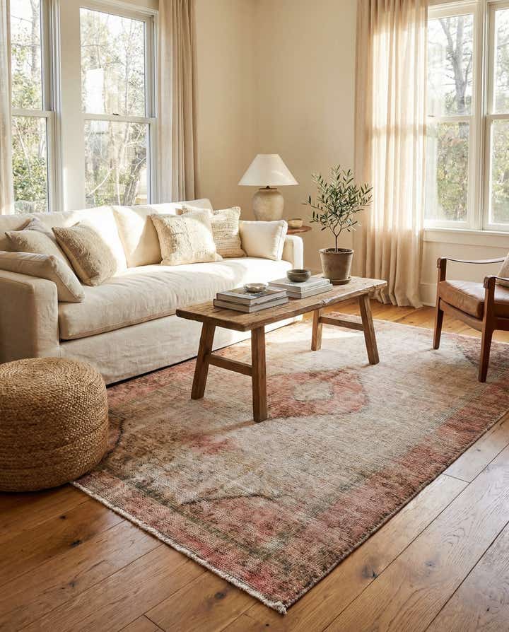 3' 8 x 6' 5 Hand Knotted Ultra Vintage Persian Wool Rug