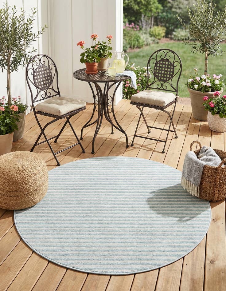 Detail image of 5' x 5'  Washable Sabrina Soto Indoor / Outdoor Round Rug