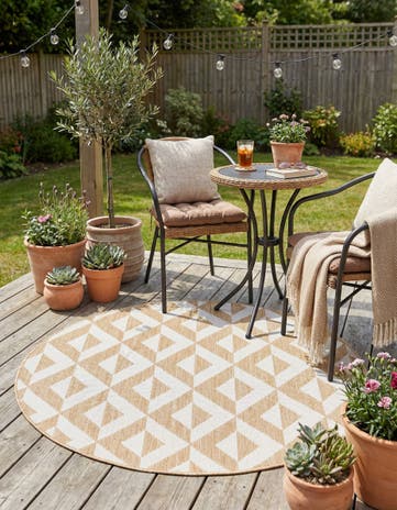 4' x 4' Easy-Clean Jill Zarin Napa Indoor / Outdoor Round Rug