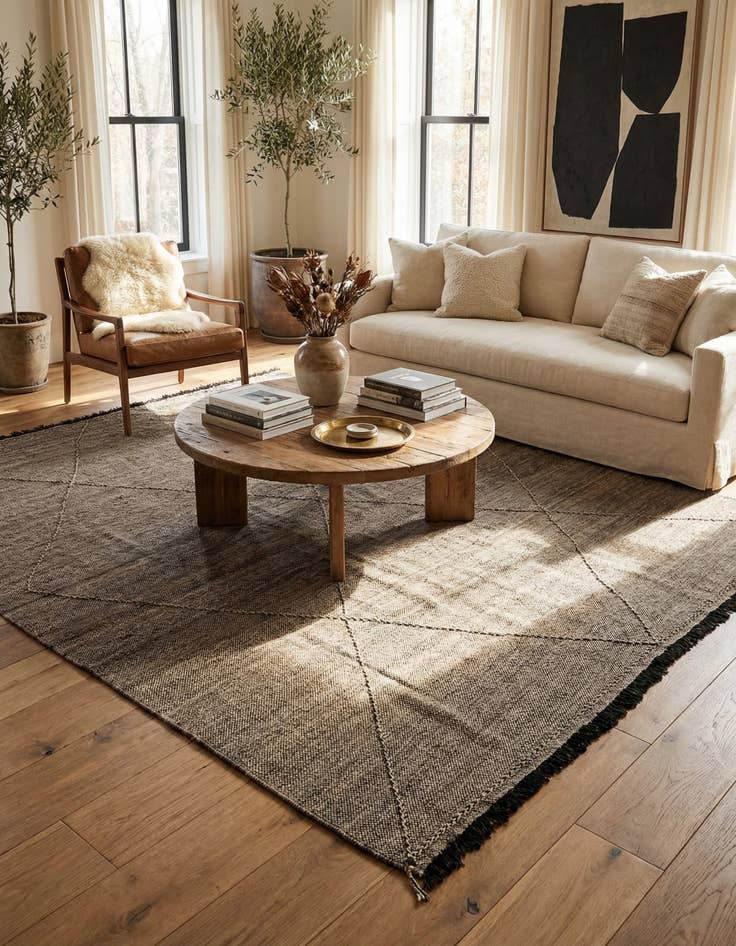 Detail image of 8' 5 x 9' 5  Hand Knotted Moroccan Wool Rug