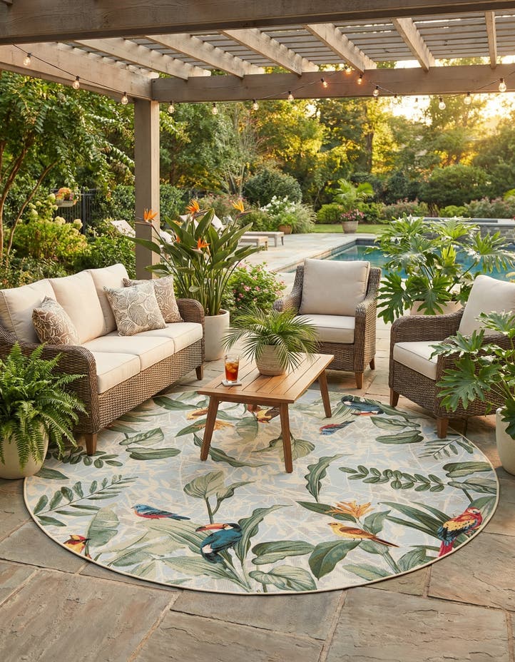 10' x 10' Easy-Clean Botanical Indoor / Outd...