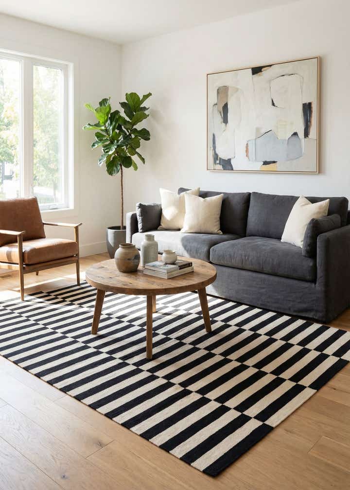 5' 8 x 7' 11 Hand Woven Kilim Modern Wool Rug