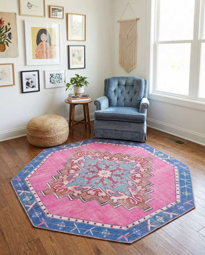 5' x 5' Washable Timeless Octagon Rug