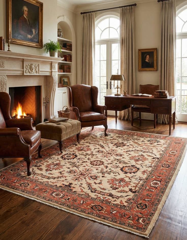 Detail image of 5' 7 x 8' Hand Knotted Ariana Ziegler Oriental Rug