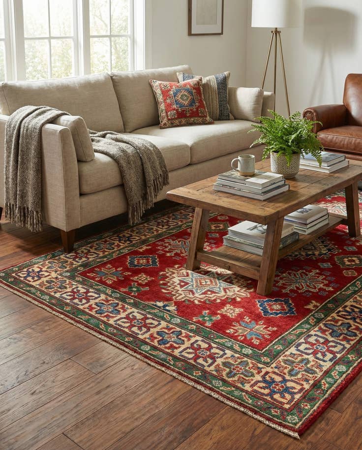 Detail image of 3' 10 x 6' Hand Knotted Kazak Rug