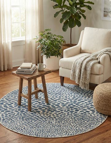 4' x 4' Easy-Clean Jill Zarin Cape Town Indoor / Outdoor Round Rug