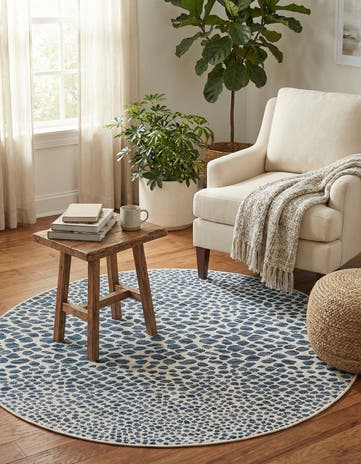 4' x 4' Easy-Clean Jill Zarin Cape Town Indoor / Outdoor Round Rug
