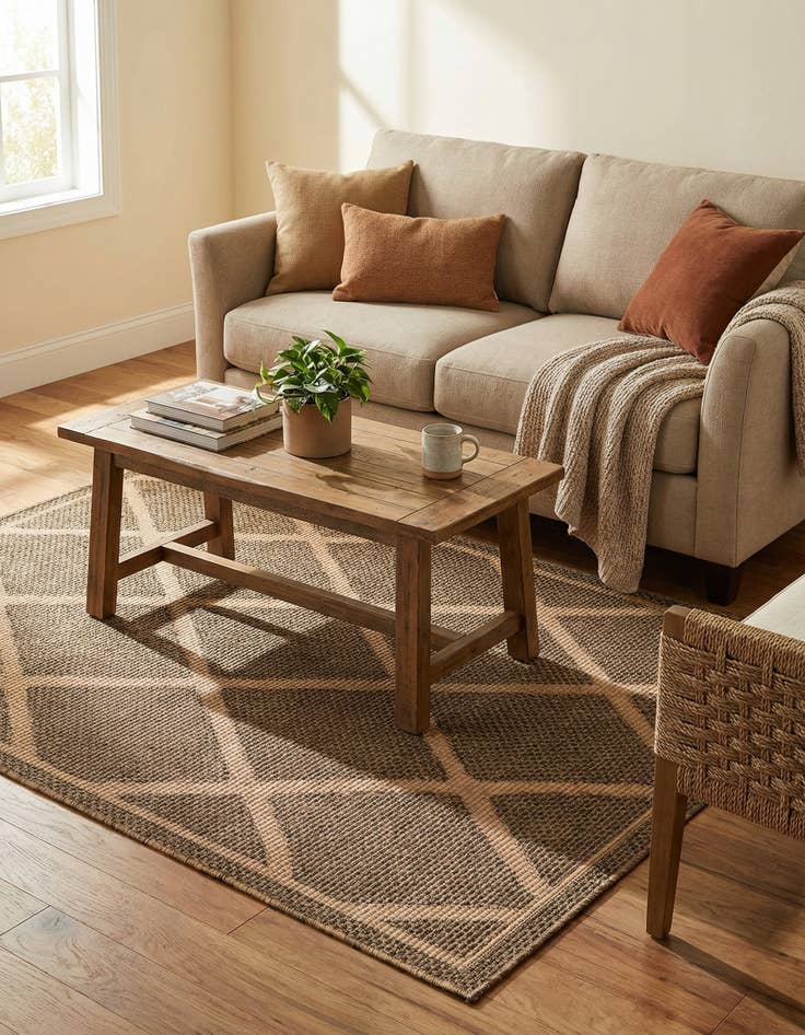 Detail image of 4' x 6'  Washable Trellis Indoor / Outdoor Rug