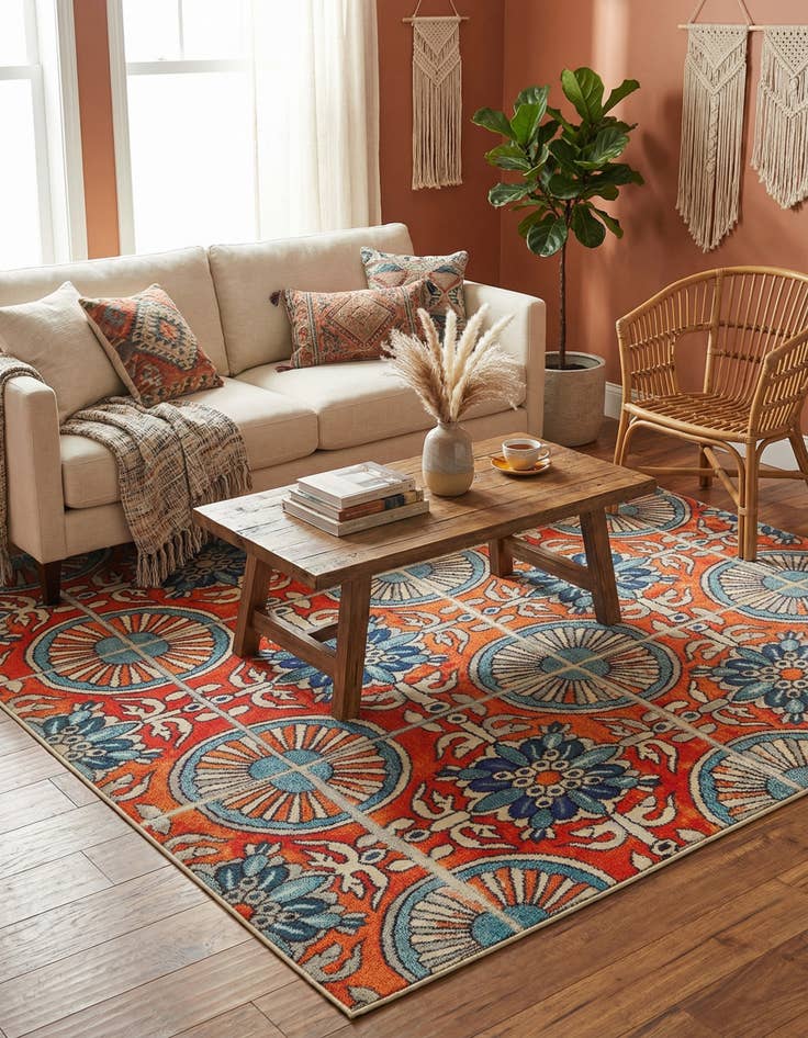 Detail image of  7' x 10'  Washable Hyacinth Rug