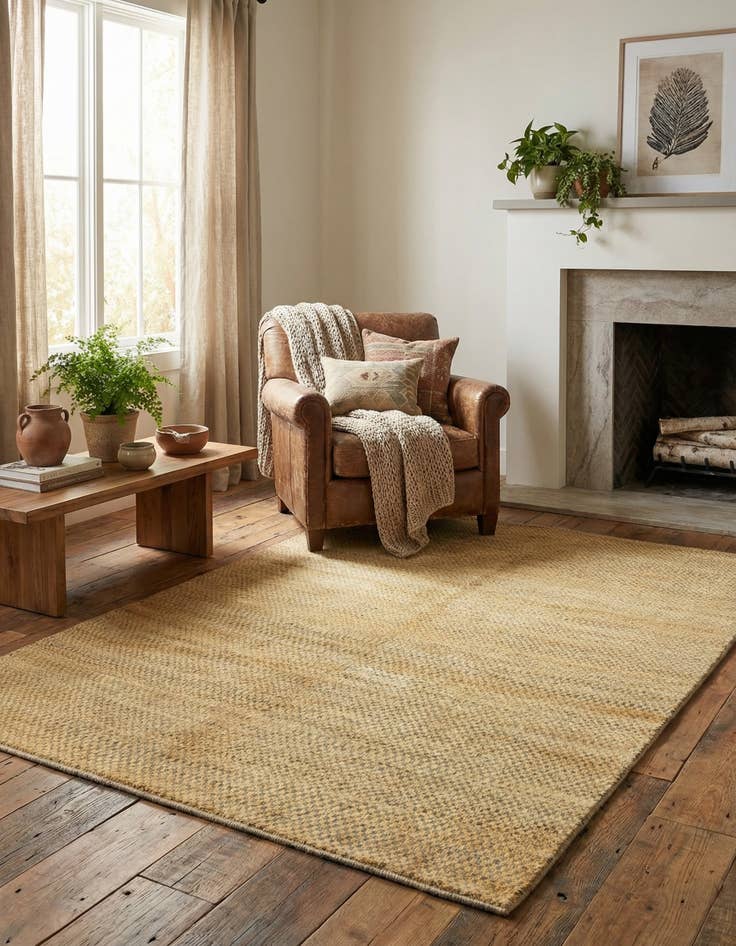 Detail image of 4' 7 x 6'  Hand Knotted Kashkuli Gabbeh Wool Rug