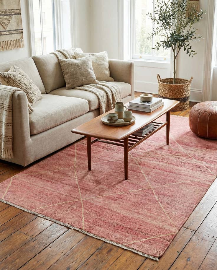 Detail image of 5' 7 x 7' 11 Hand Knotted Moroccan Wool Rug