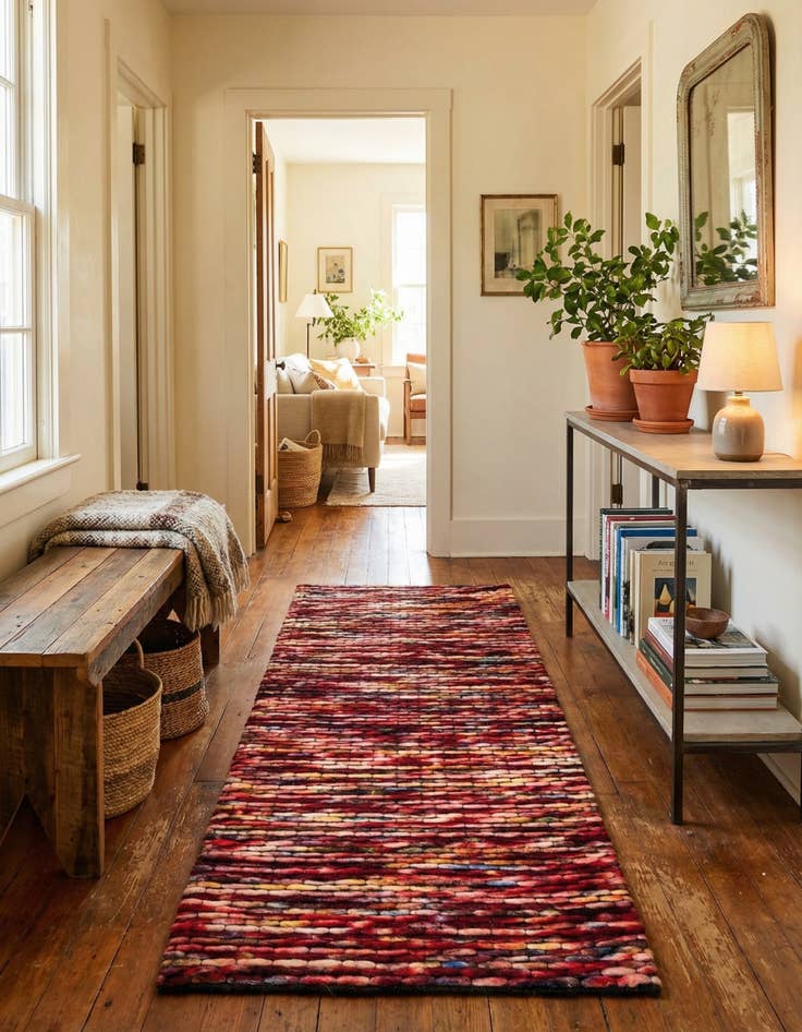 Detail image of  2' 2 x 4' 5  Hand Woven Lana New Zealand Wool Runner Rug