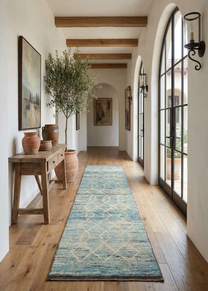 3' 3 x 16' Hand Knotted Moroccan Wool Runner Rug