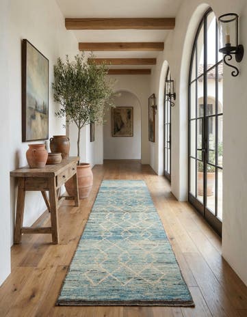 3' 3 x 16' Hand Knotted Moroccan Wool Runner Rug