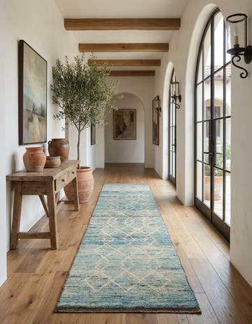 3' 3 x 16' Hand Knotted Moroccan Wool Runner Rug