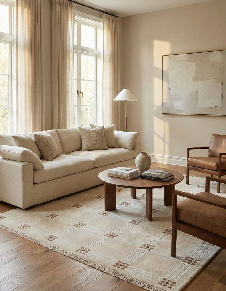 Detail image of 5' 8 x 8'  Hand Knotted Darya Wool Rug