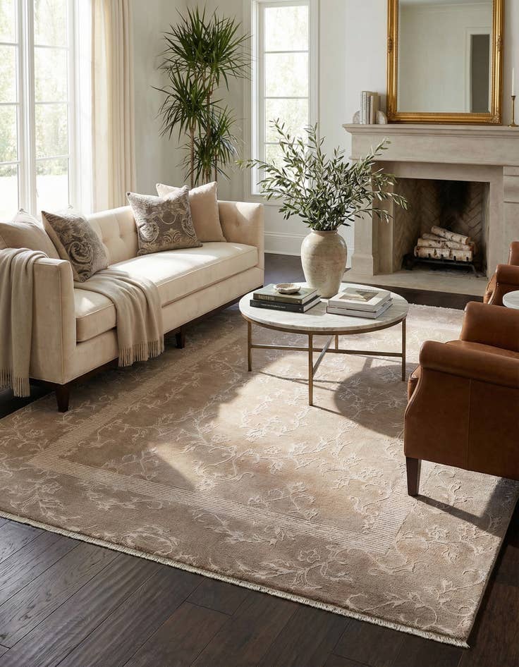 Detail image of 5' 7 x 8'  Hand Knotted Darya Wool Rug