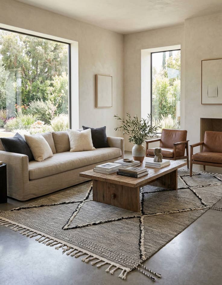 Detail image of 6' 6 x 11' 9  Hand Knotted Moroccan Wool Rug