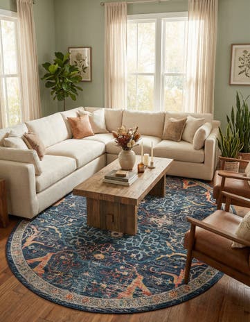 Navy Blue Lola Oval Rug