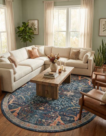 Navy Blue Lola Oval Rug