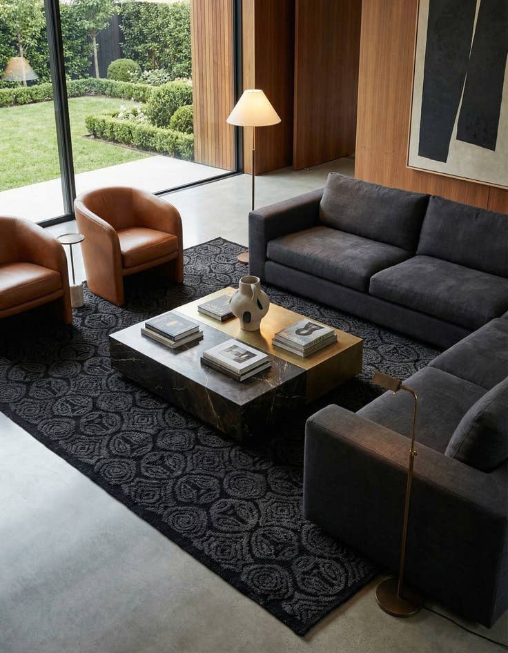 Detail image of 9' 7 x 12' 10  Hand Knotted Darya Wool Rug