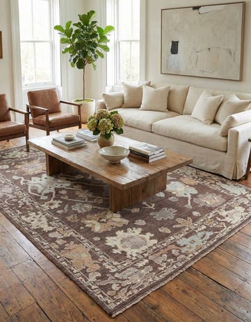 9' 2 x 13' Hand Knotted Oushak Wool Rug