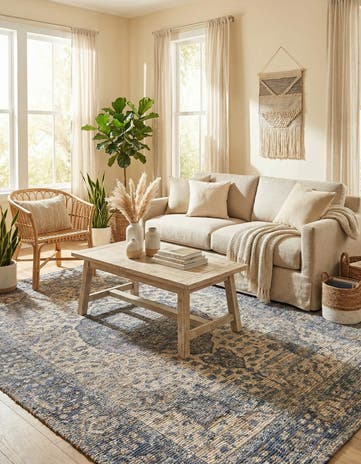 6' 1 x 9' Hand Woven Chenille Jute Rug