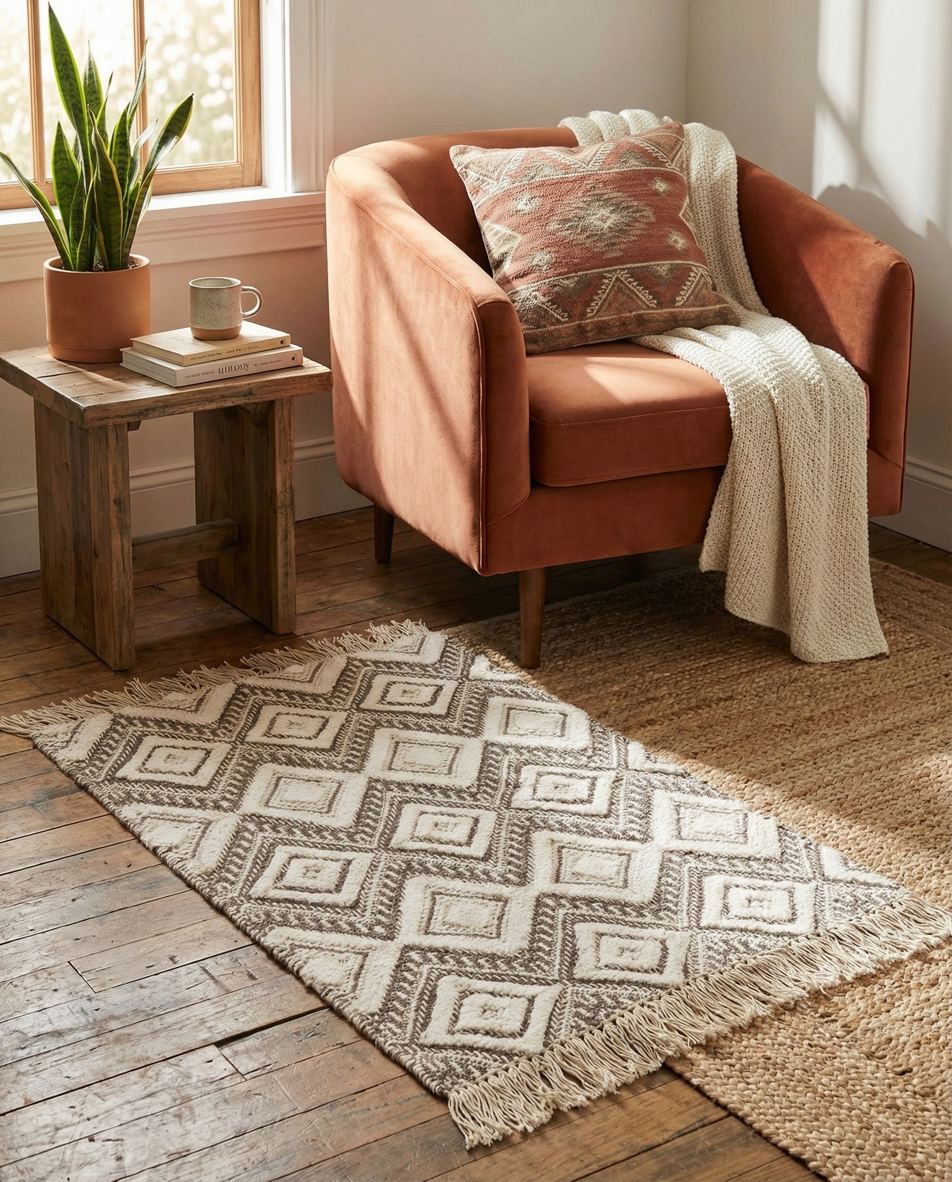  2' 2 x 3' 1  Hand Braided Jute Rug