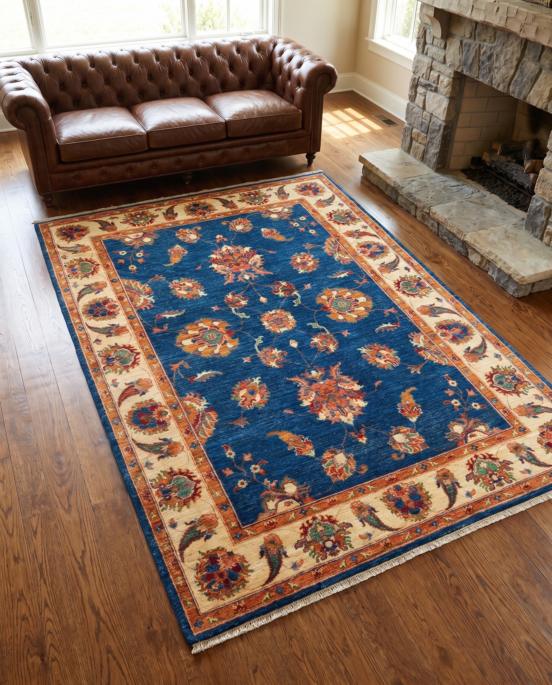 4' 9 x 7' 5 Hand Knotted Ziegler Rug