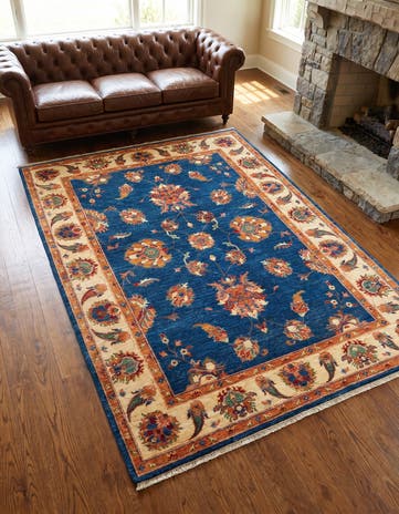 4' 9 x 7' 5 Hand Knotted Ziegler Rug