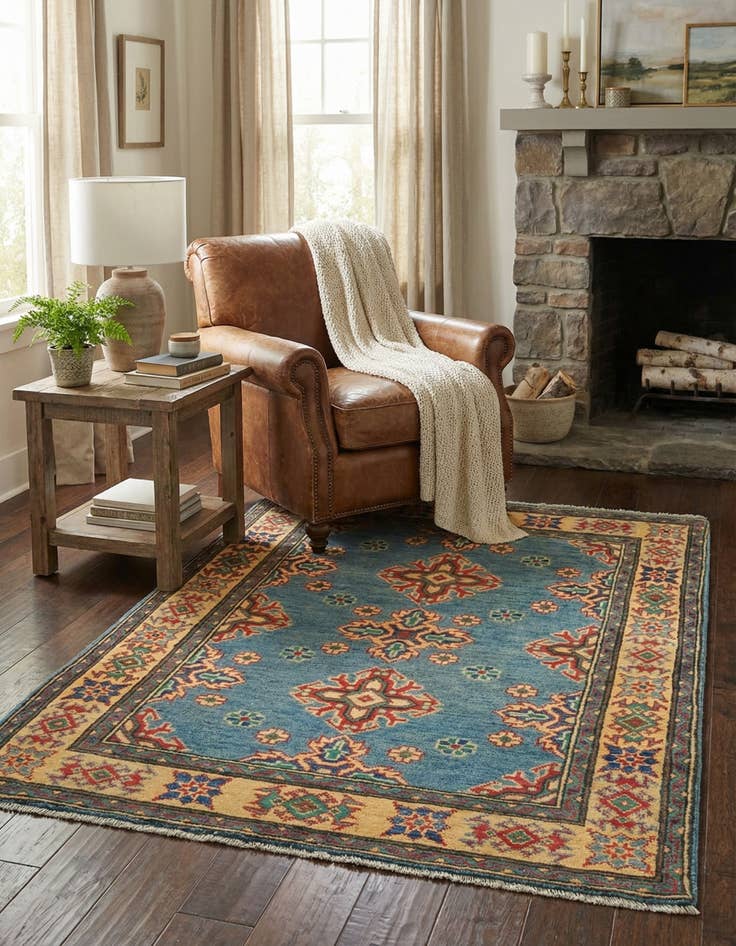 Detail image of 3' x 3' 10  Hand Knotted Kazak Rug