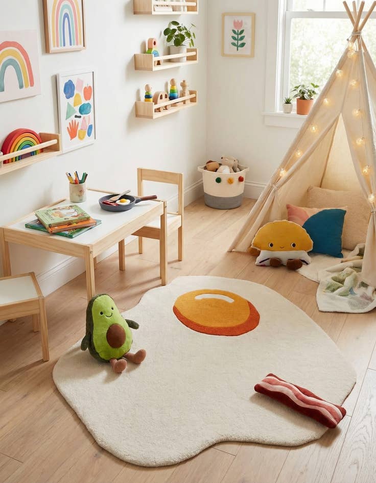 Detail image of 4' 1 x 4' 1 Playtime Kids Wool Freeform Rug