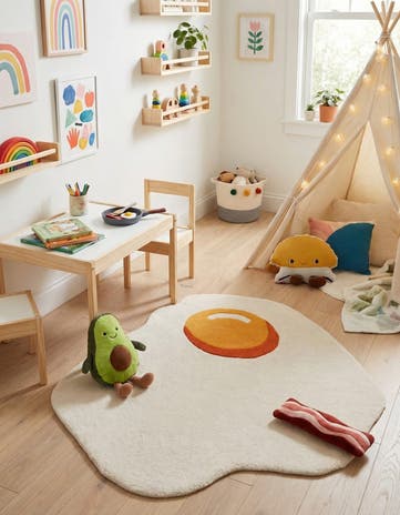 4' 1 x 4' 1 Playtime Kids Wool Freeform Rug