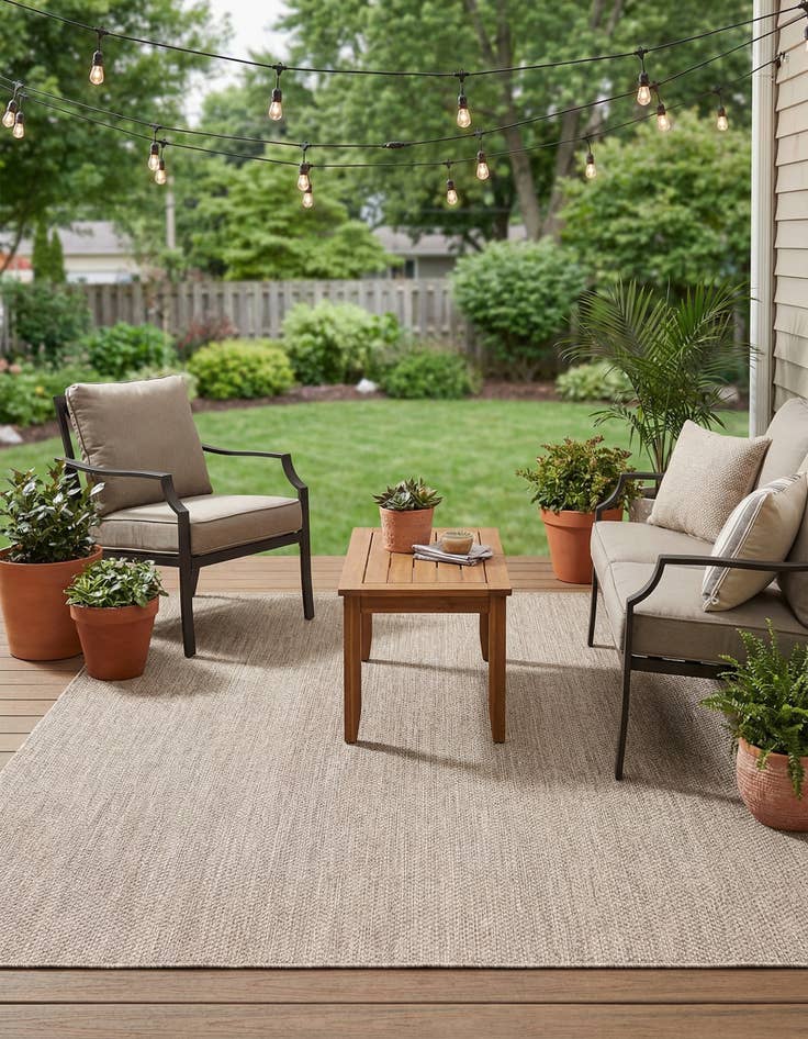 Detail image of 7' x 10'  Washable Solid Indoor / Outdoor Rug